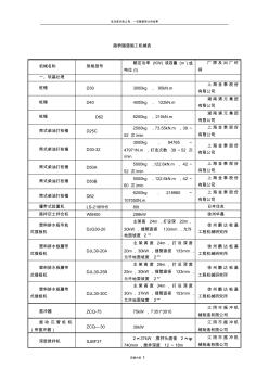 常用施工機械參數(shù)