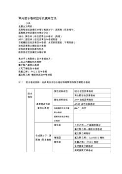 常用防水卷材型号及使用方法 (2)