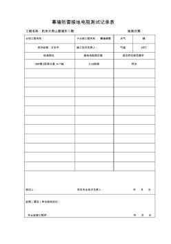 幕墻防雷接地電阻測試記錄