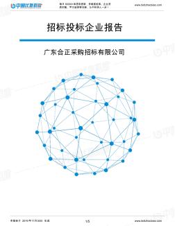 广东合正采购招标有限公司-招投标数据分析报告