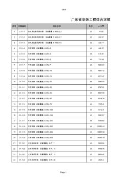 广东省安装工程综合定额(2010)查询