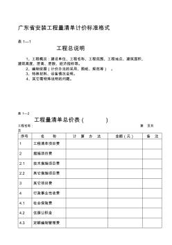 廣東省安裝工程量清單計價標(biāo)準(zhǔn)格式 (2)