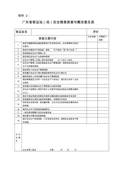 广东省客运站(场)安全隐患排查与整改意见表