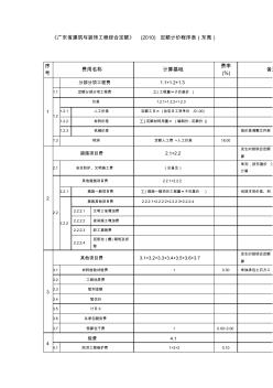 广东省建筑与装饰工程综合定额计价程序表