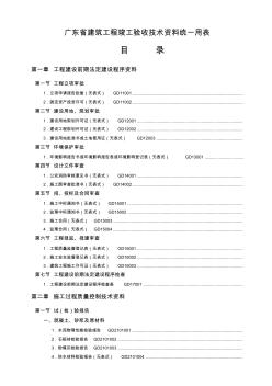 广东省建筑工程竣工验收技术资料统一用表—目录(2005-4-20)