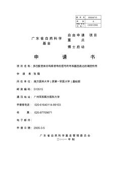 广东省自然科学基金标书范本