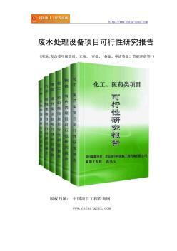 废水处理设备项目可行性研究报告范文格式(专业经典案例)