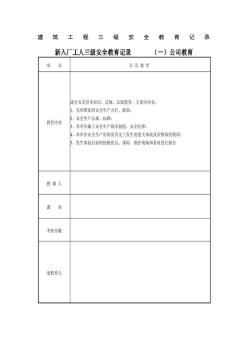 建筑工程三級(jí)安全教育記錄