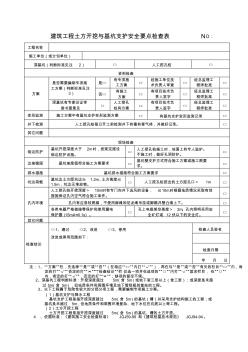 建筑工程土方开挖与基坑支护安全要点检查表