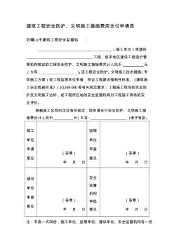 建筑工程安全防护、文明施工措施费用支付申请表