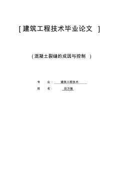 建筑工程技术毕业论文89876