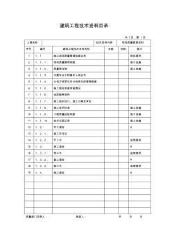 建筑工程技术资料目录