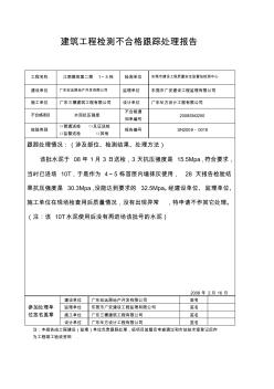 建筑工程檢測不合格跟蹤處理報告.水泥