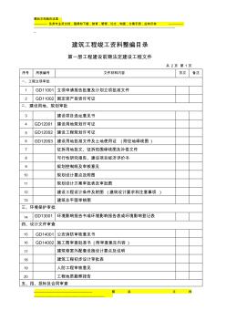 建筑工程竣工資料整編目錄