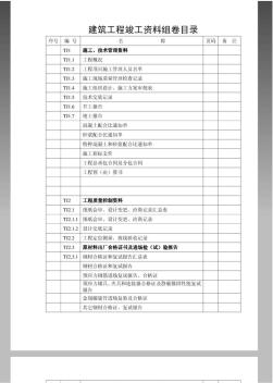 建筑工程竣工资料组卷目录