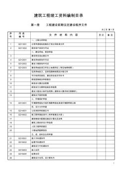 建筑工程竣工资料编制目录(佛山)