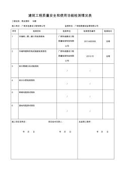 建筑工程质量安全和使用功能检测情况表