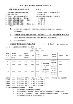 建筑工程质量监督手续提交资料填写说明