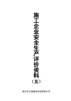 建筑施工企業(yè)安全生產(chǎn)評(píng)價(jià)資料(五)