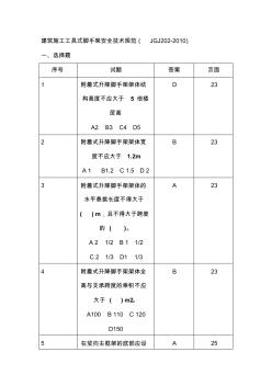 建筑施工工具式脚手架安全技术规范JGJ202-2010试题