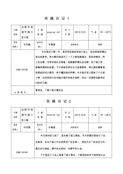 建筑施工畢業(yè)實踐實踐日記