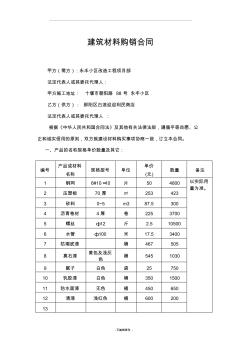 建筑材料购销合同范本