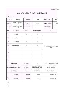 建筑电器分部工程验收记录