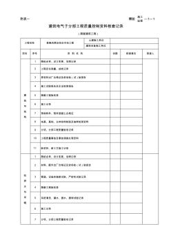 建筑电气分部(子分部)工程质量控制资料核查记录