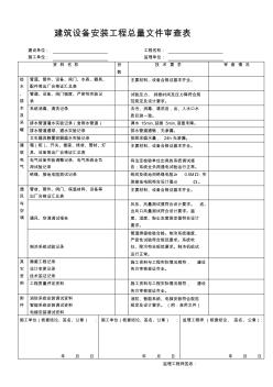 建筑設備安裝工程總量文件審查表(都江堰)