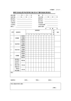 建筑设备监控系统控制设备及执行器性能检测报告