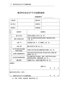 建设单位安全生产行为监督检查表 (3)