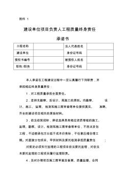 建设单位项目负责人工程质量终身责任承诺书 (4)