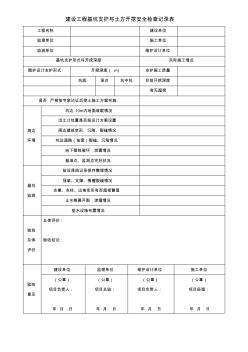 建设工程基坑支护与土方开挖安全检查记录1