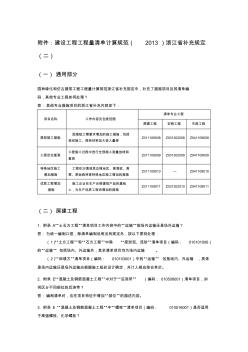 建设工程工程量清单计算规范2013浙江省补充规定二