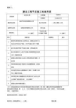 建設(shè)工程節(jié)后復(fù)工檢查用表