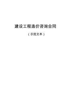 建设工程造价咨询合同示范文本教学内容