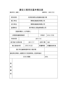 建设工程项目基本情况表 (2)