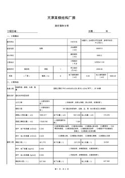 建设钢结构厂房工程造价分析