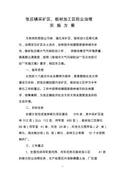 张庄镇采矿区绿化防尘实施方案