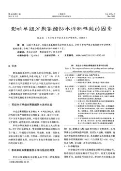 影响单组分聚氨酯防水涂料性能的因素