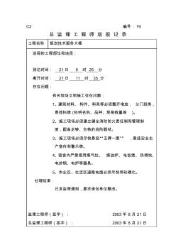 總監(jiān)理工程師巡視記錄19