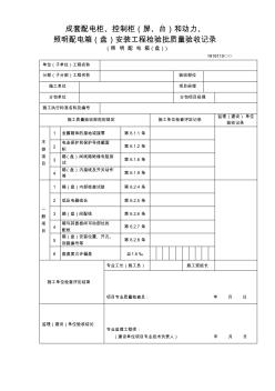 成套配電柜、控制柜(屏、臺)和動力、照明配電箱(盤)安裝工程檢驗批質(zhì)量驗收記錄(照明配電箱(盤))