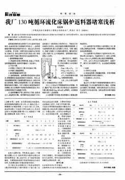 我厂130吨循环流化床锅炉返料器堵塞浅析