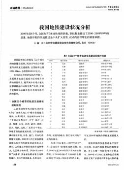 我国地铁建设状况分析