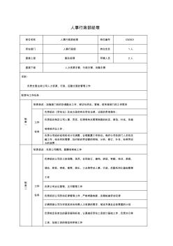 房地产公司人事行政部经理岗位说明书