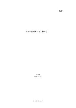 房地产公司项目运营计划模板
