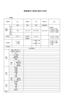 房屋建筑工程造价指标分析表 (3)