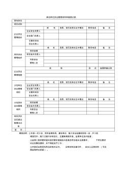 承包单位安全管理体系审查登记表