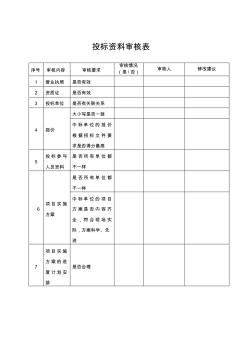 投标资料审核表