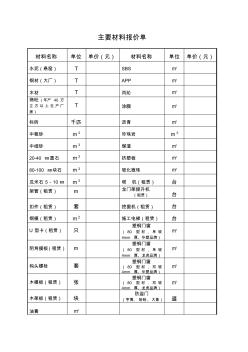 投标资料表格样本